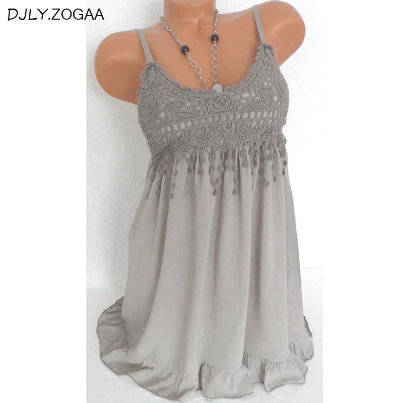 Plus Size Fashion Women Sexy vest dress Summer Sleeveless Top Lace Tank Shirt Blouse 7 Colors - Image 7