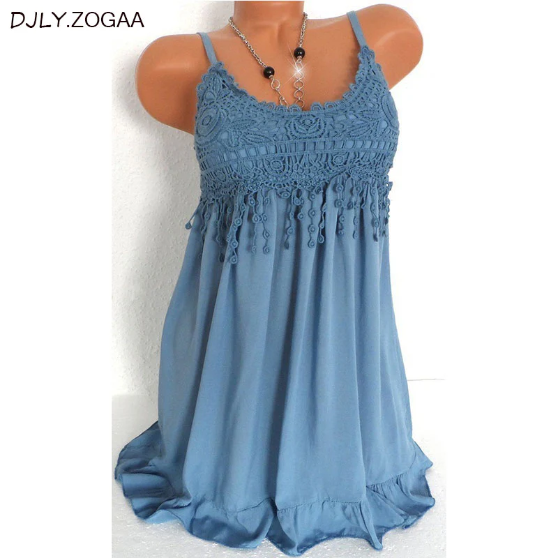 Plus Size Fashion Women Sexy vest dress Summer Sleeveless Top Lace Tank Shirt Blouse 7 Colors - Image 8