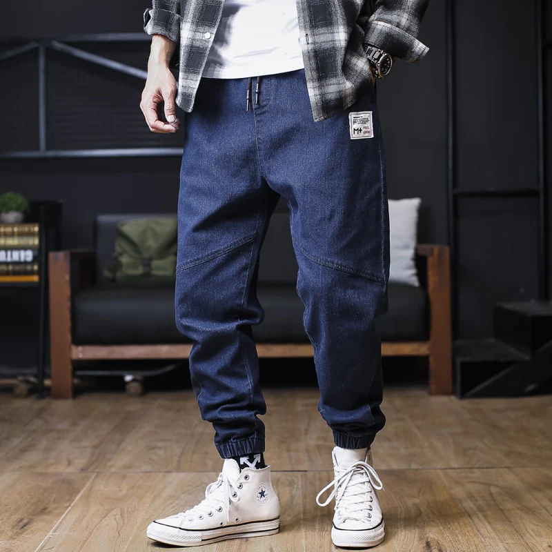 Plus Size Jeans Men Loose Joggers Streetwear Harem Jeans Cargo Pants Ankle-Length Denim Trousers - Image 3
