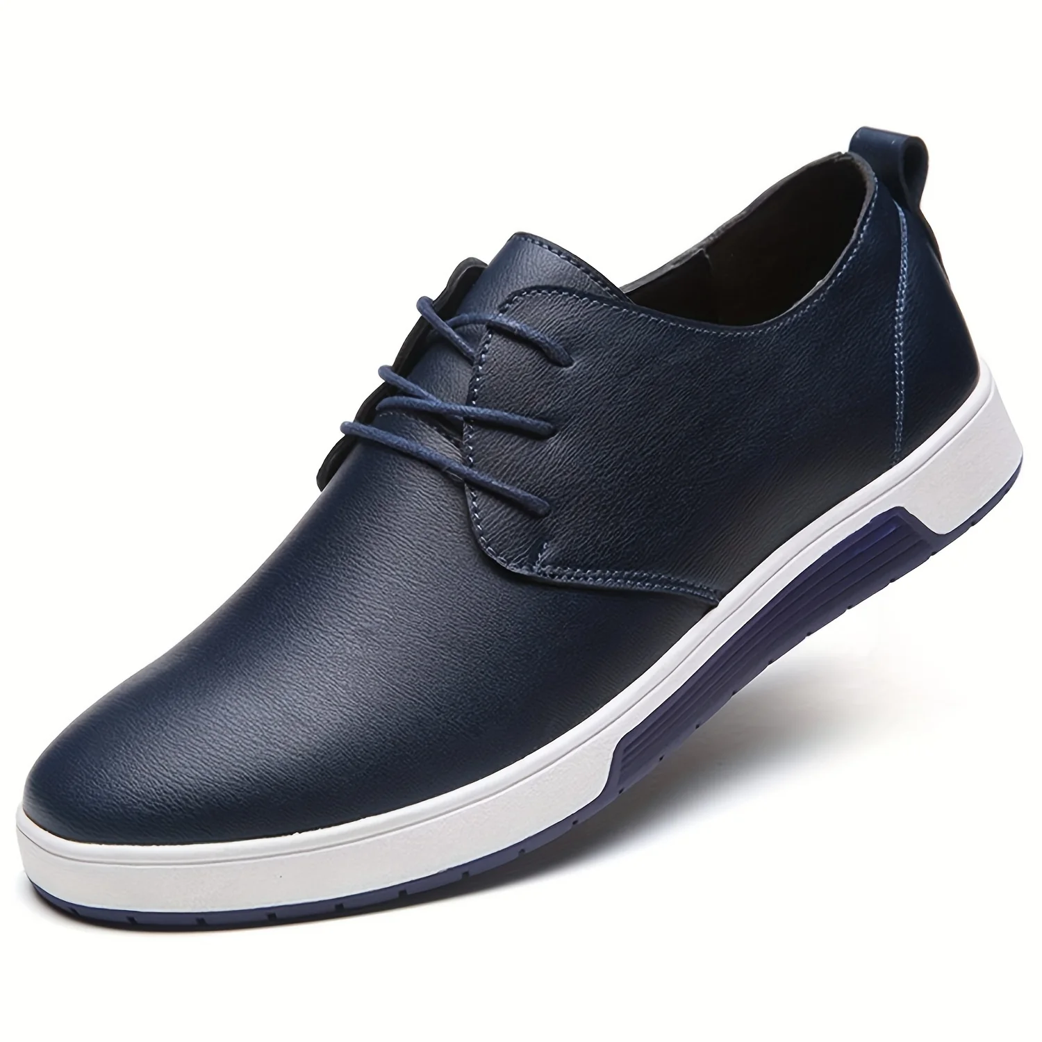 Plus Size Men's Solid Colour Business Style Shoes With Or Without Hollow Design, Comfy Non Slip Lace Up Durable Rubber Sole Shoes, Men's Footwear - Image 15