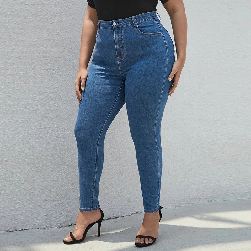 Plus Size Skinny Jeans For Women High Waist Stretch Denim Trousers Mom Jeans Pencil Pants Casual Comfort Trousers Oversize - Image 5