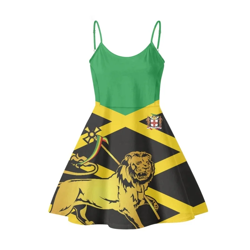 Plus Size Summer Sleeveless Maxi Dress Jamaica Flag Design Women Elegant Vestidos Feminino Outfits One Piece Lady Sundress Print on Demand - Image 19