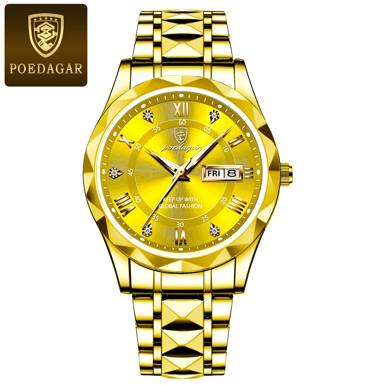 POEDAGAR Top Brand Luxury Man Wristwatch Waterproof Luminous Date Week Men Watches Stainless Steel Quartz Men's Watch Male reloj - Image 11