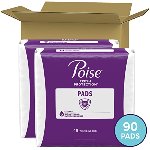 Poise Incontinence Pads & Postpartum Incontinence Pads, 6 Drop Ultimate Absorbency, Long Length, 90 Count (2 Packs of 45), Packaging May Vary - Image 9