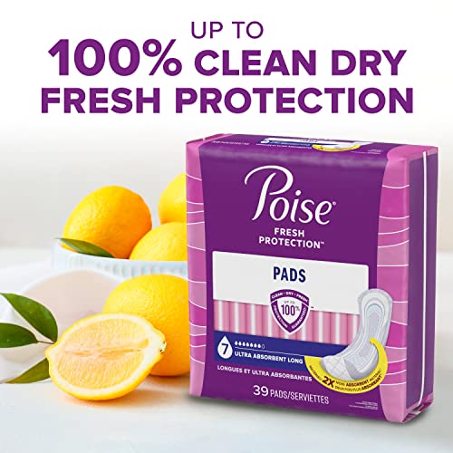 Poise Incontinence Pads & Postpartum Incontinence Pads, 7 Drop Ultra Absorbency, Long Length, 39 Count, Packaging May Vary - Image 6