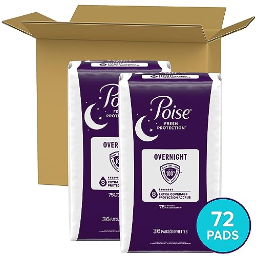 Poise Incontinence Pads & Postpartum Overnight Incontinence Pads, 8 Drop Extra Coverage, 72 Count (2 Packs of 36), Packaging May Vary - Image 8