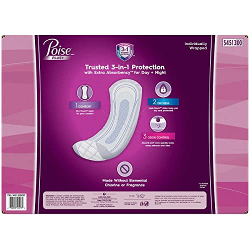 Poise Plus Ultimate Absorbency Long Pads, 108 Count - Image 3