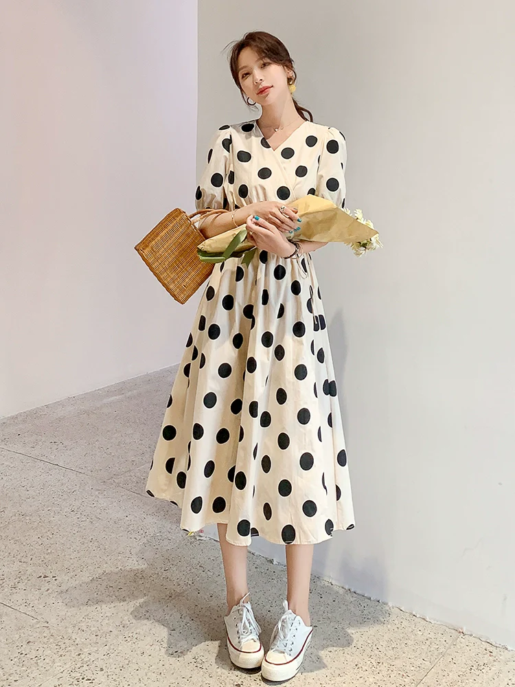 Polka Dots Retro First Date Fancy Elegant Dress - Image 4