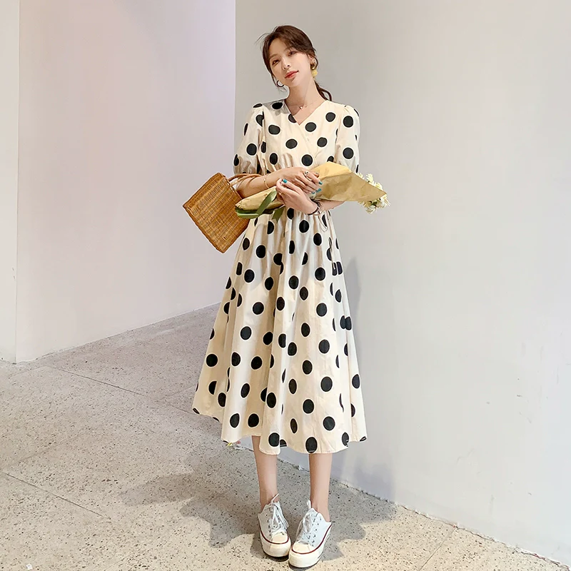 Polka Dots Retro First Date Fancy Elegant Dress - Image 6