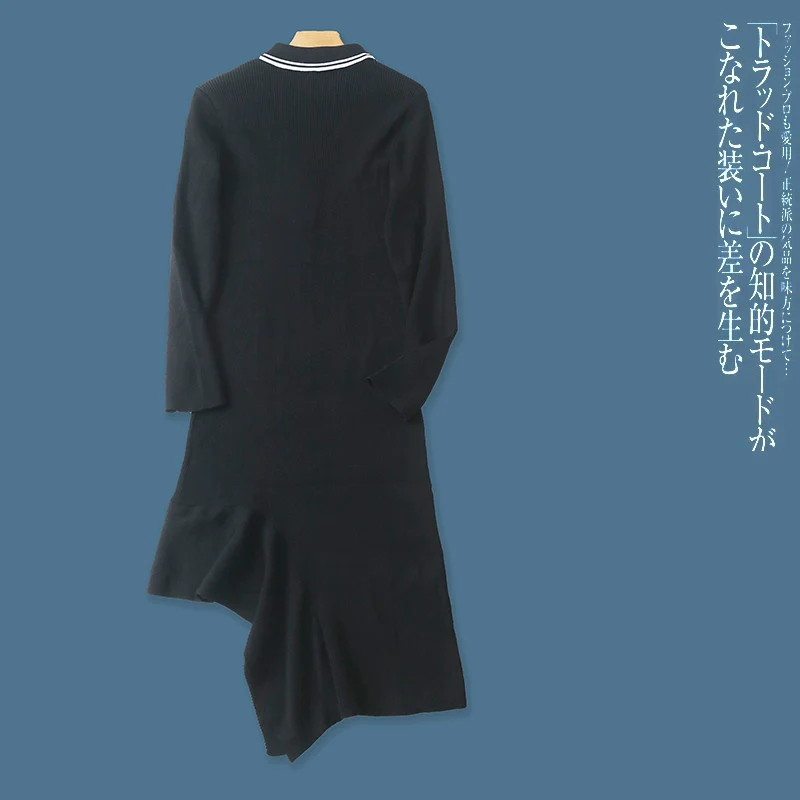 Polo Export Long Sleeves Irregular Knitting Dress - Image 4