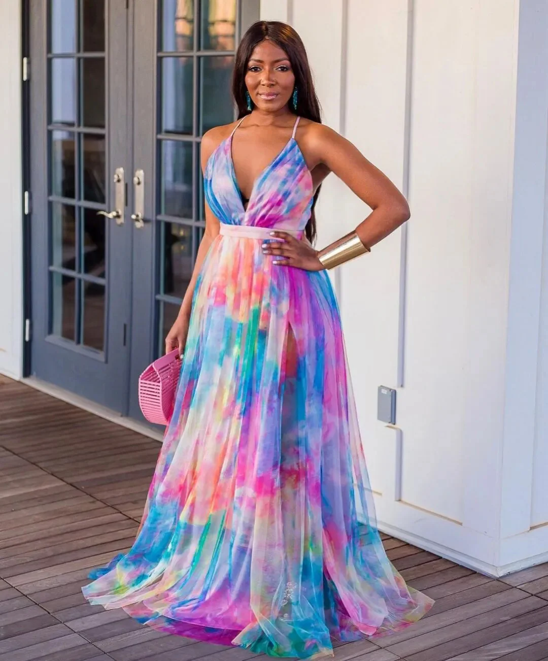 Polyester Summer African Women V-neck Sleeveless Printing Long Dress African Dresses for Women Plus Size Clothing for Women - Image 7