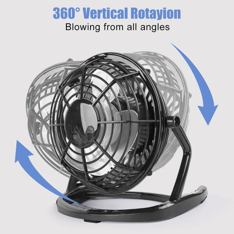 Portable DC 5V Small Desk USB 4 Blades Cooler Cooling Fan USB Mini Fans Desktop PC Ofiice Summer Rotatable Cooling Fan - Image 6