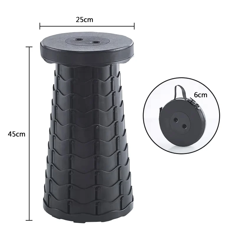 Portable round Folding Chair Accordion Chair Height Adjustment Simple Tool Elephant Swing Playground Queue Chair - Image 10