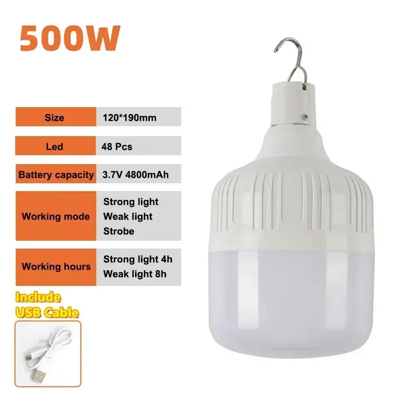 Portable USB Rechargeable LED Camping Lights Outdoor Emergency Bulb High Power Lamp Bulb Battery Lantern BBQ Tents Lighting - Image 7