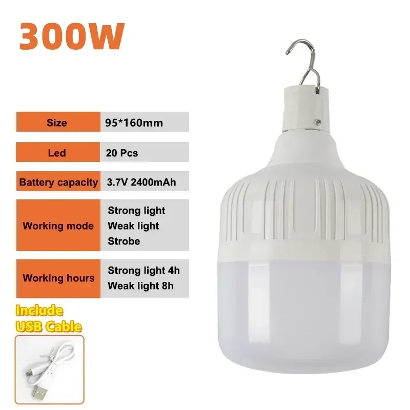 Portable USB Rechargeable LED Camping Lights Outdoor Emergency Bulb High Power Lamp Bulb Battery Lantern BBQ Tents Lighting - Image 9