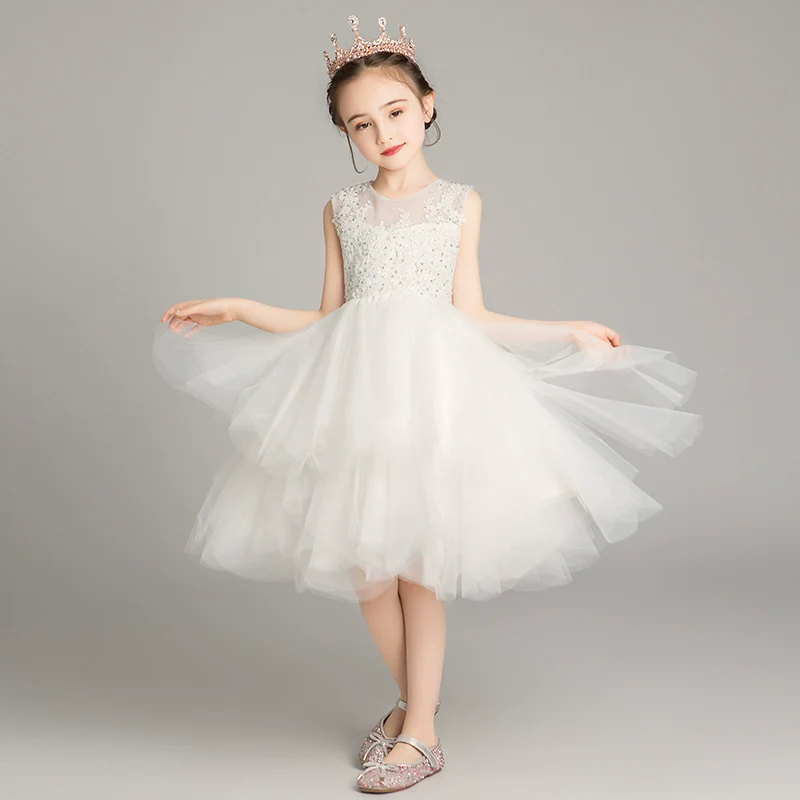 Princess Dress Girls Tulle Tutu Little Girls Western Style Flower Girl Wedding Dress Host Performance Wear Children's Catwalk Dress - Image 11