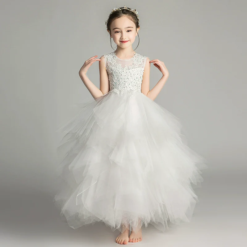 Princess Dress Girls Tulle Tutu Little Girls Western Style Flower Girl Wedding Dress Host Performance Wear Children's Catwalk Dress - Image 12