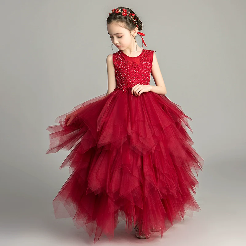 Princess Dress Girls Tulle Tutu Little Girls Western Style Flower Girl Wedding Dress Host Performance Wear Children's Catwalk Dress - Image 13