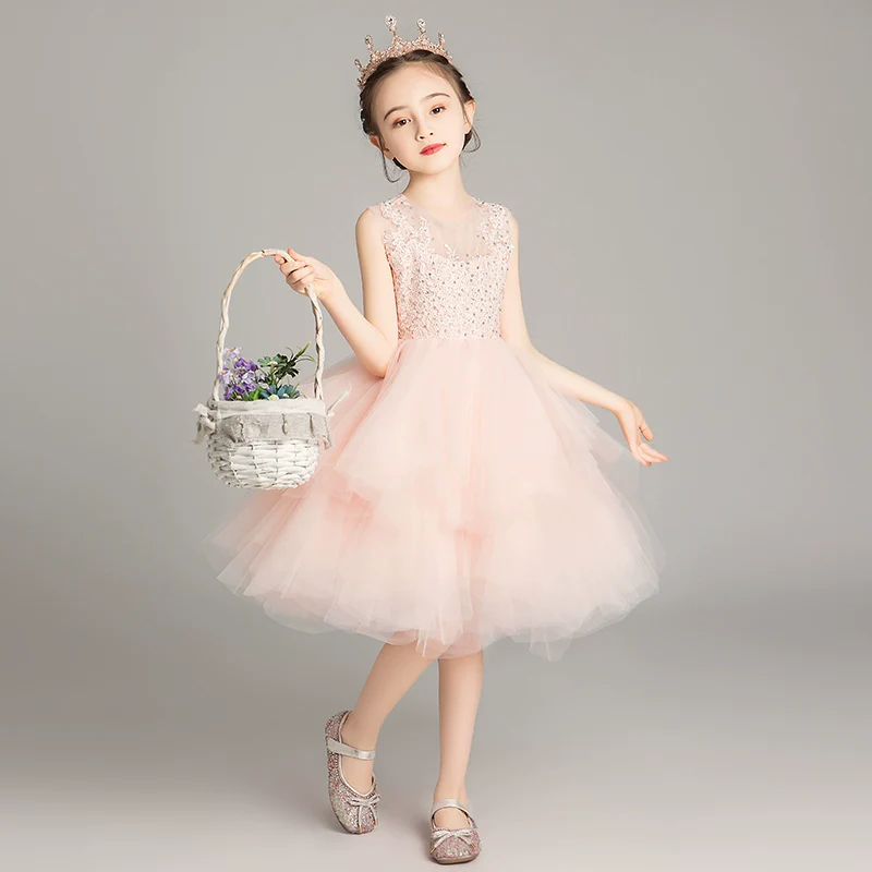 Princess Dress Girls Tulle Tutu Little Girls Western Style Flower Girl Wedding Dress Host Performance Wear Children's Catwalk Dress - Image 2