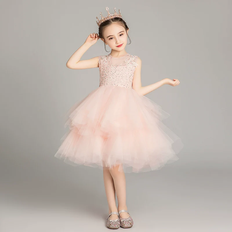 Princess Dress Girls Tulle Tutu Little Girls Western Style Flower Girl Wedding Dress Host Performance Wear Children's Catwalk Dress - Image 3
