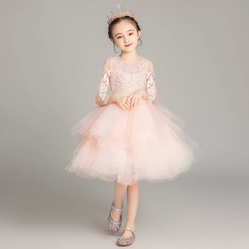 Princess Dress Girls Tulle Tutu Little Girls Western Style Flower Girl Wedding Dress Host Performance Wear Children's Catwalk Dress - Image 6
