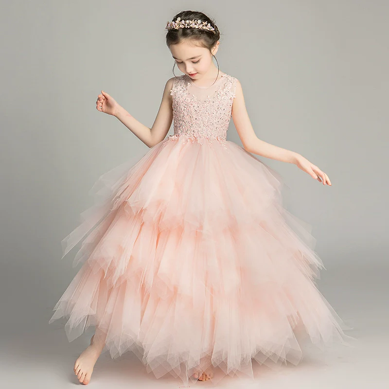 Princess Dress Girls Tulle Tutu Little Girls Western Style Flower Girl Wedding Dress Host Performance Wear Children's Catwalk Dress - Image 9