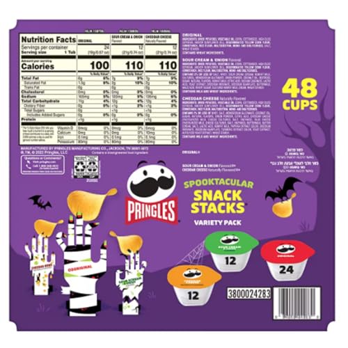 Pringle Halloween Snack Stacks Variety Pack - included Original, Sour Cream n Onion, and Cheddar Cheese - (48 pk, 2 Pack) in our Grocerama Box - Image 4