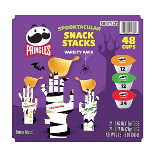 Pringle Halloween Snack Stacks Variety Pack - included Original, Sour Cream n Onion, and Cheddar Cheese - (48 pk, 2 Pack) in our Grocerama Box - Image 5