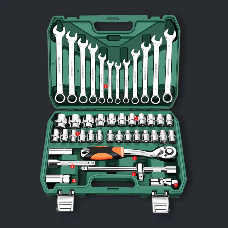 Professional Auto Repair Toolbox Kit Socket Wrench Ratchet Combination Complete Set of Multifunctional Tools and Accessories - Image 12