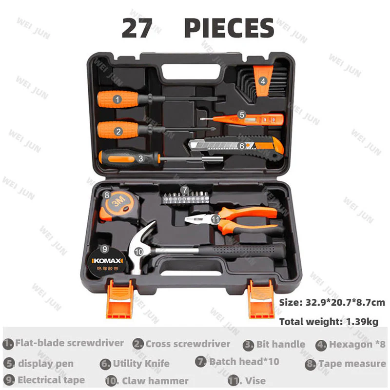 Professional Hand Tools Set Electrician Complete Car Maintenance Tool Box Kit Home Metal Carpentry Repairs Complete Toolbox - Image 14