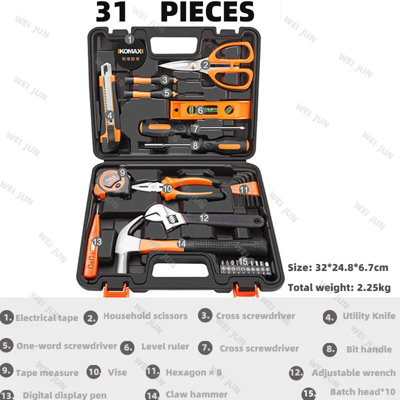 Professional Hand Tools Set Electrician Complete Car Maintenance Tool Box Kit Home Metal Carpentry Repairs Complete Toolbox - Image 6