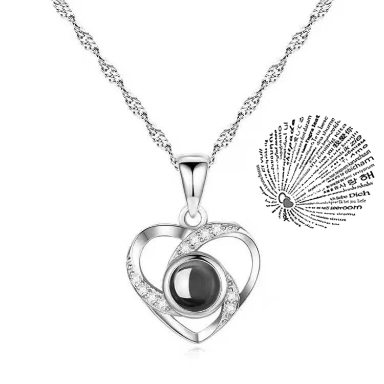 Projection Necklace 100 Languages I Love You Pendant Jewelry For Lover Girlfriend 2023 Trendy Couple Romantic Cute Accessories - Image 27