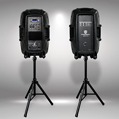 PRORECK 12 12-Inch 1000 Watts 2-Way Powered PA Speaker System Combo Set with Bluetooth/USB Drive Read Function/SD Card Reader/FM Radio/Remote Control/Speaker Stand - Image 5