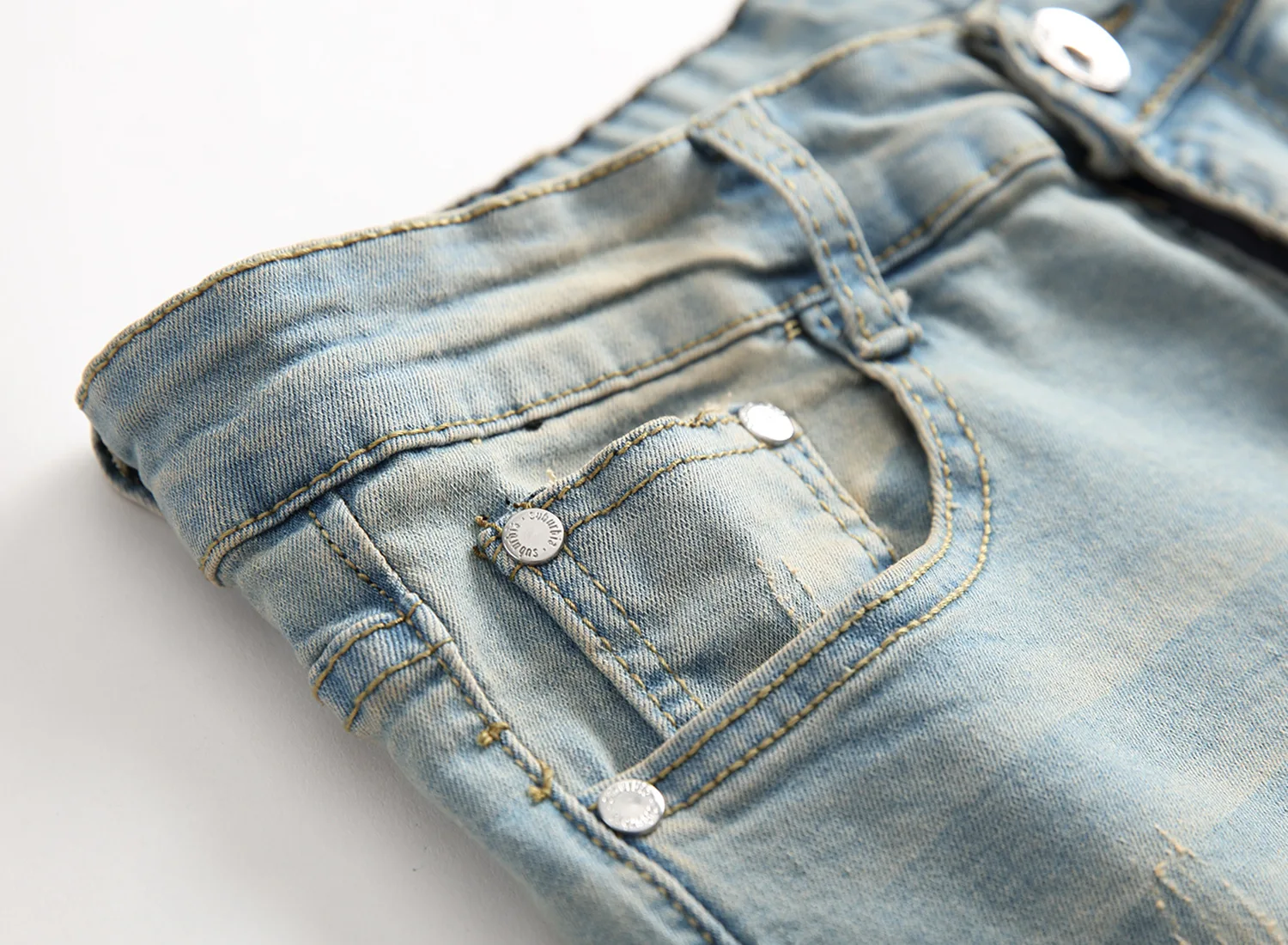 Punk Street Style Ripped Skinny Jeans Men Vintage Wash Solid Denim Trouser Mens Casual Slim Fit Pencil Denim Holes Pants 2024 - Image 10