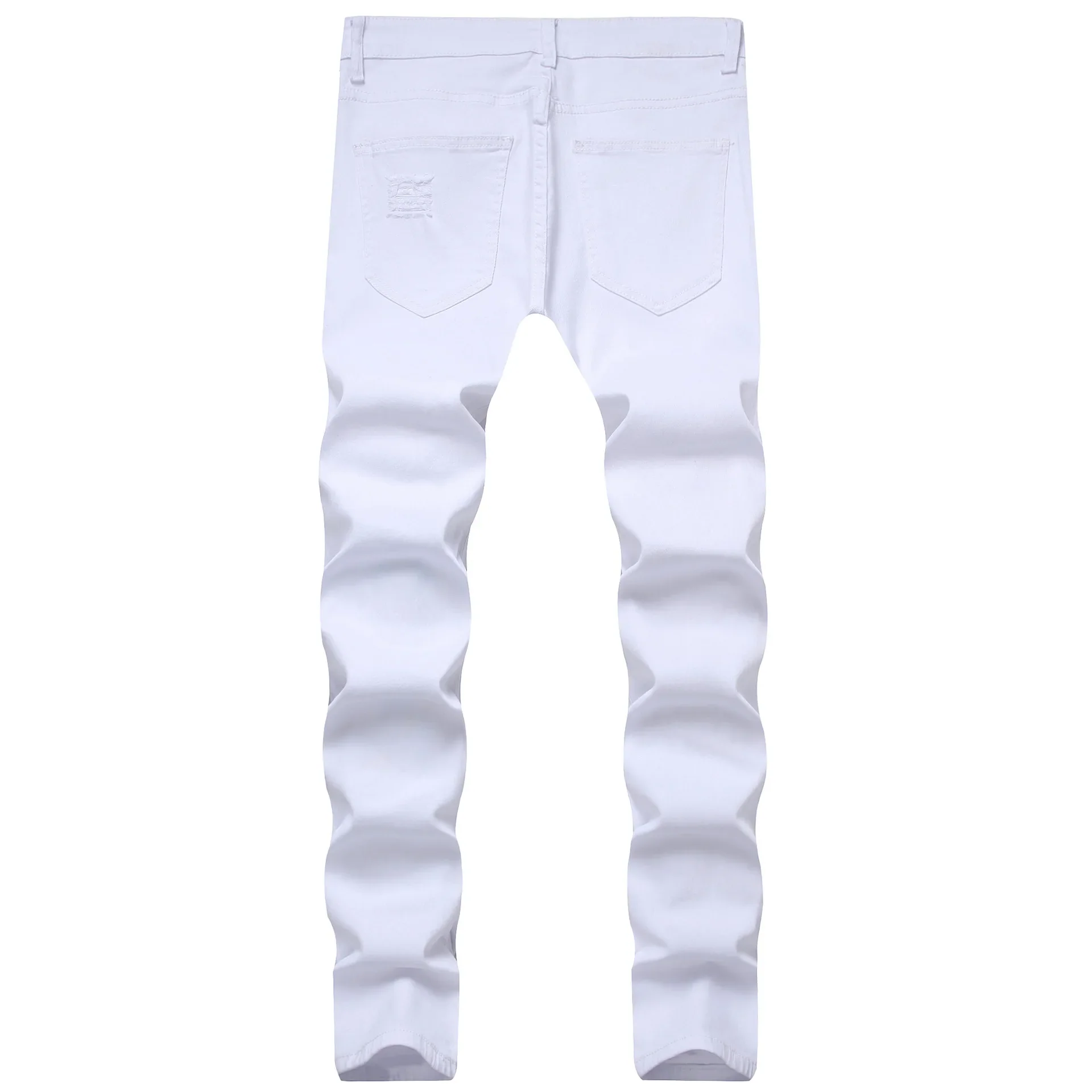 Punk Street Style Ripped Skinny Jeans Men Vintage Wash Solid Denim Trouser Mens Casual Slim Fit Pencil Denim Holes Pants 2024 - Image 21
