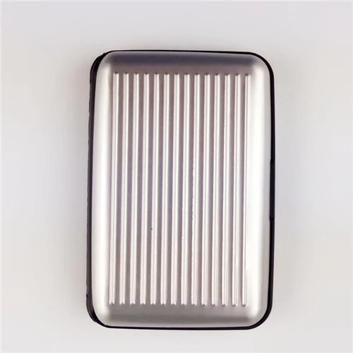 PURDORED 1 Pc Men Aluminum Bank Card Holder Blocking Hard Case Wallet Solid Credit Card Anti-RFID Scanning Protect Card Holder - Image 3