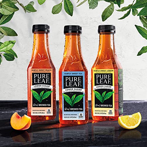 Pure Leaf Iced Tea, Subtly Sweet 3Fl Variety Pack, Lower Sugar, 18.5 Ounce Bottles (Pack of 12) - Image 4