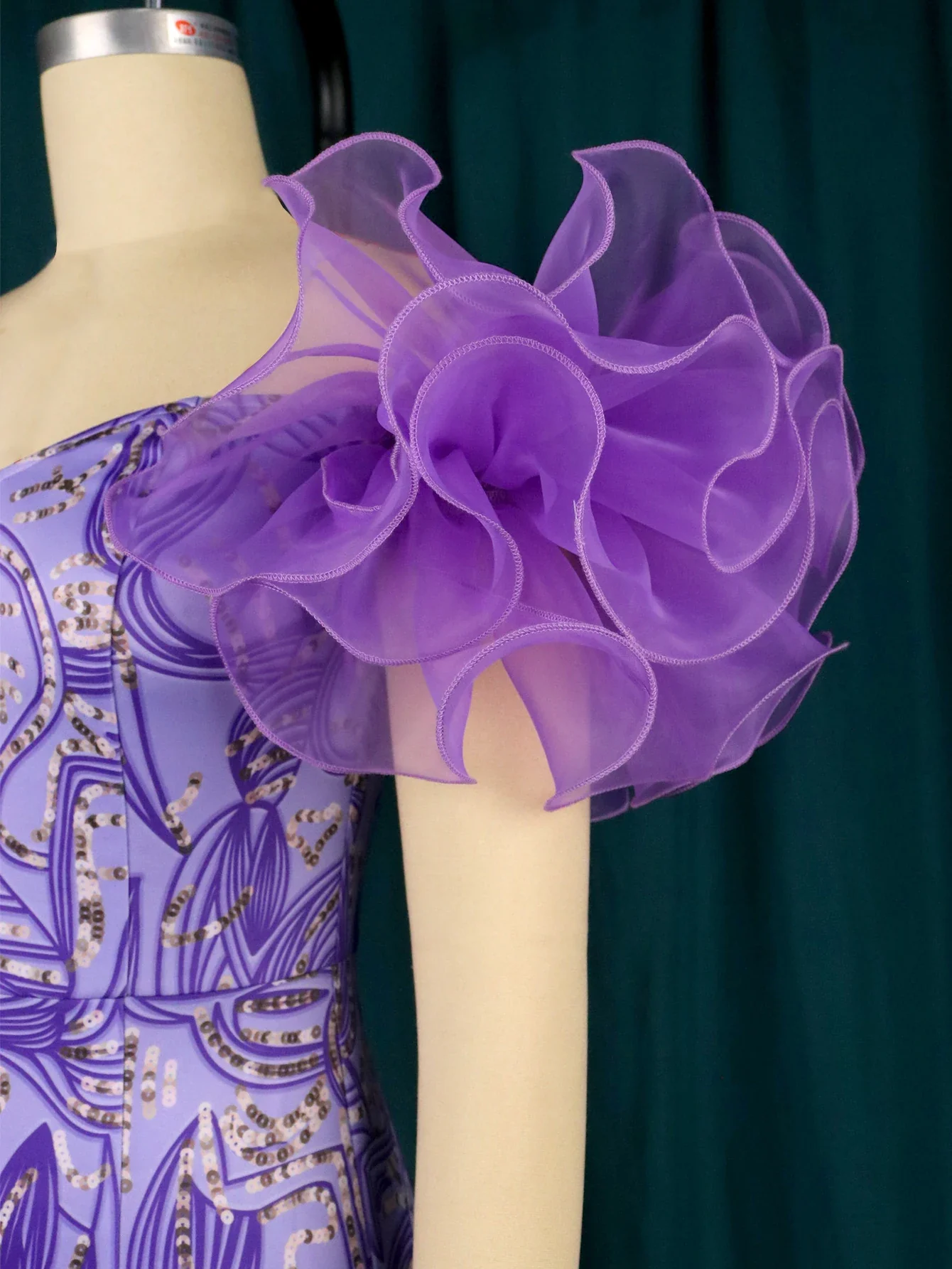 Purple Print Midi Dresses for Women Flower Short Sleeve Floral African Gowns Bodycon Evening Cocktail Event Party Outfits 4XL - Image 2