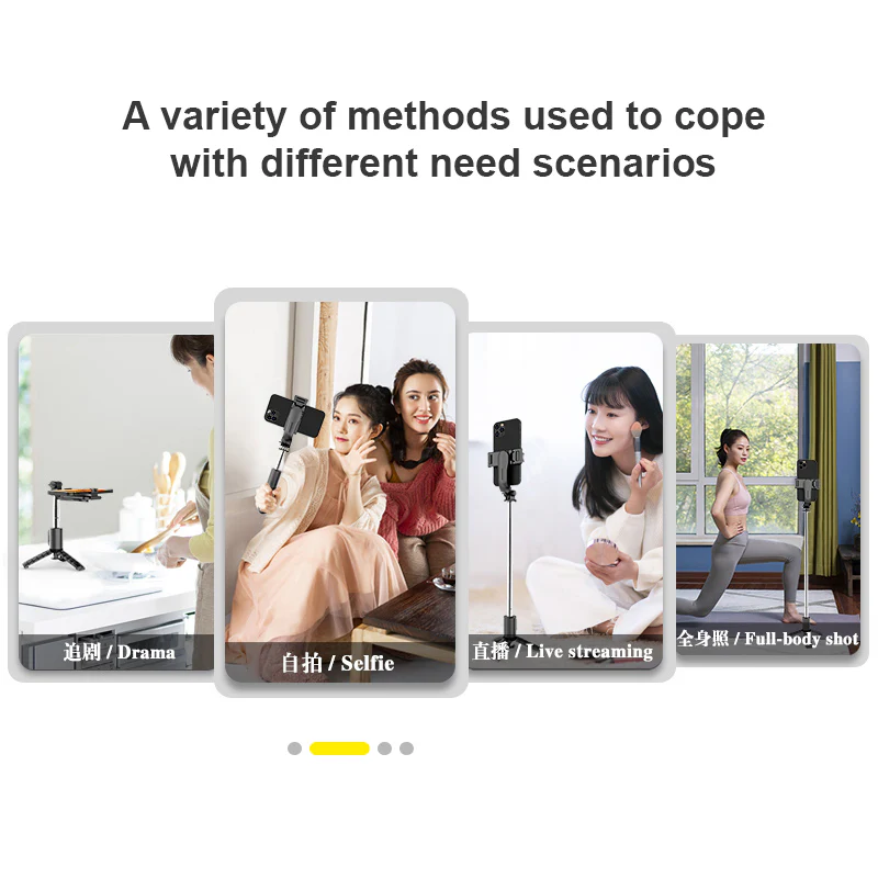 Q11s Flexible Selfie Stick Tripod with Led Light Selfiestick Wireless Mini Selfie Stick with Remote Control Phone Selfie Stick - Image 8