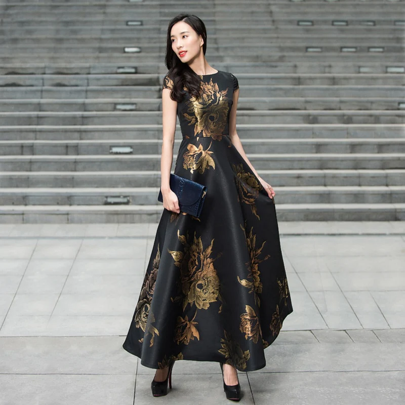 Quality New Women's Summer Long Maxi Dress Causul Elegant Ladies Boho Floral Jacquard Fashion Party Clothing Vestidos - Image 7