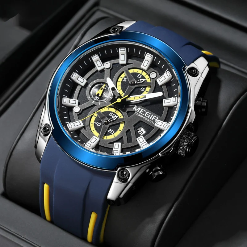 Quartz Watch For Men Original Blue Sport Top Luxury Chronograph WristWatch Military Luminous Big Dial Men Watch Reloj Hombre - Image 6