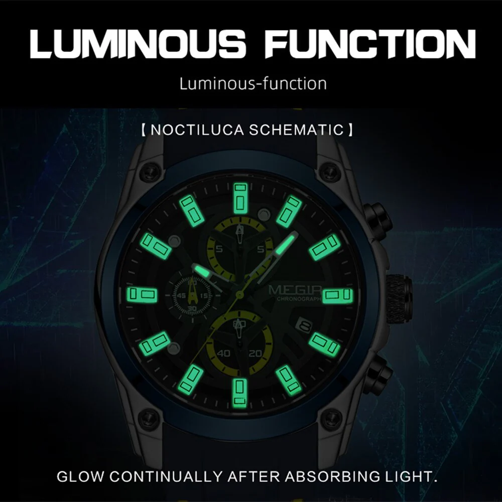 Quartz Watch For Men Original Blue Sport Top Luxury Chronograph WristWatch Military Luminous Big Dial Men Watch Reloj Hombre - Image 8