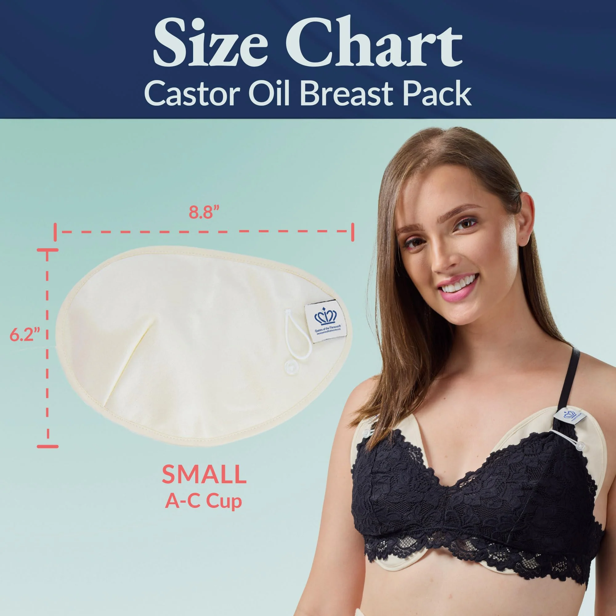 QUEEN OF THE THRONES Castor Oil Pack for Chest (Small) - Heatless, Less-Mess, Reusable - Organic Cotton Flannel, Comfort Fit, Soft Straps & Naturopathic Doctor Designed (Castor Oil Sold Separately) - Image 4