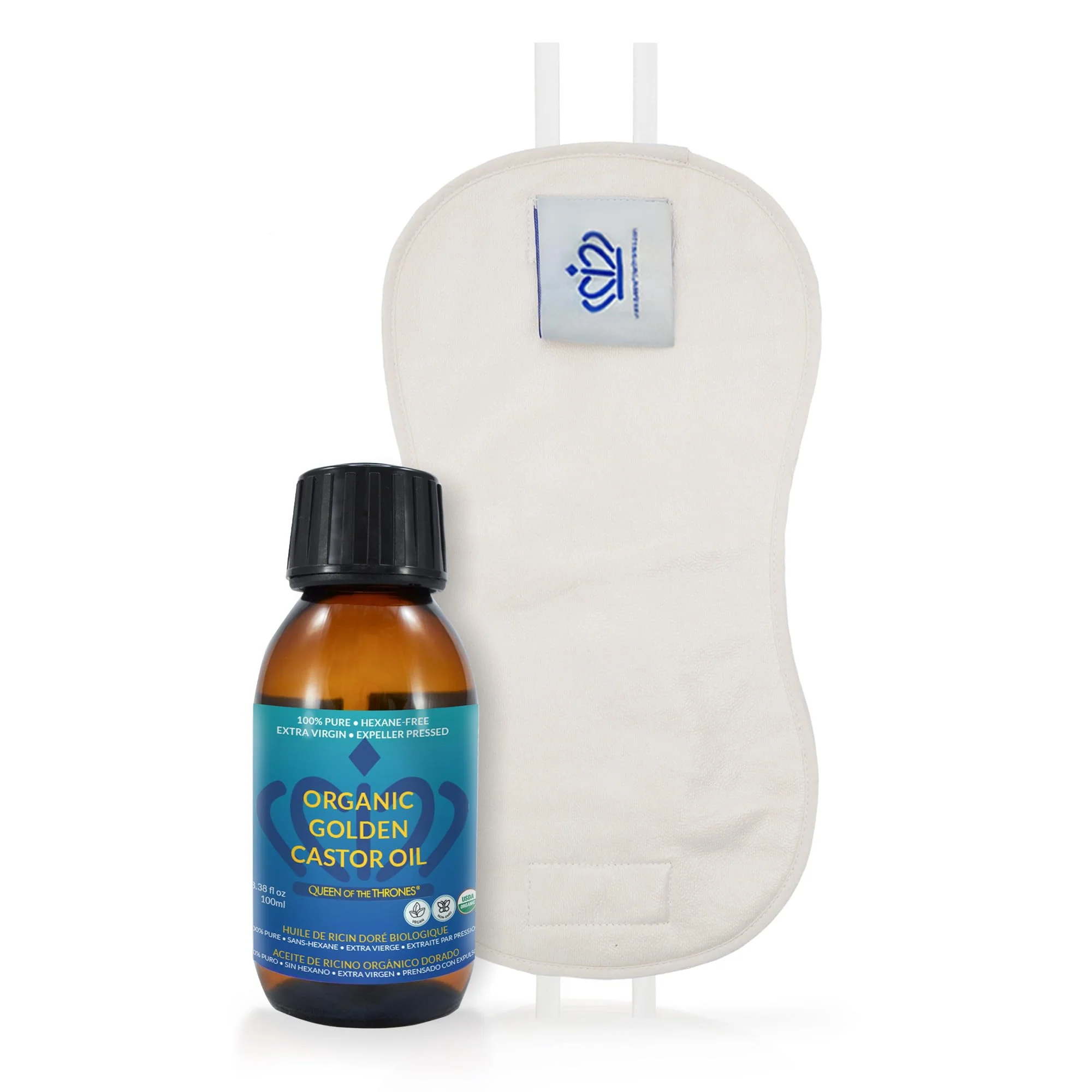 QUEEN OF THE THRONES Kids Castor Oil Pack - Organic Cotton Flannel (3.38oz Organic Castor Oil Included) - Image 9