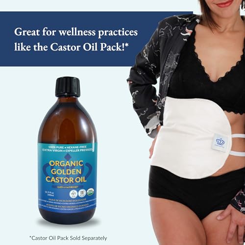 QUEEN OF THE THRONES Organic Golden Castor Oil - 500mL (16.9oz) | 100% Pure & Expeller Pressed for Hair, Skin & Digestion | Hexane Free | USDA Certified - Image 5