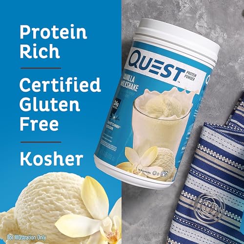 Quest Nutrition Vanilla Milkshake Protein Powder, 24g of Protein, 1g of Sugar, Low Carb, Gluten Free, 1.6 Pound, 23 servings - Image 7