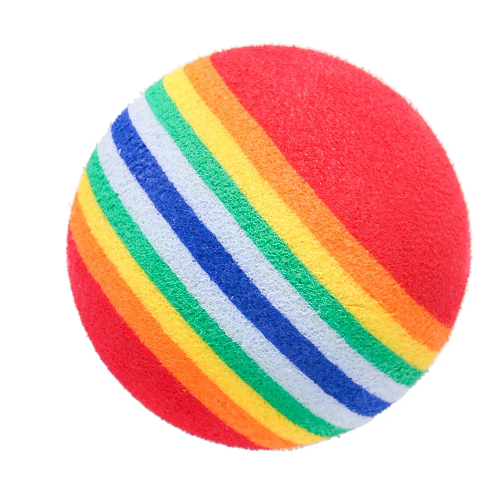 Rainbow EVA Cat Toys Ball Interactive Cat Dog Play Chewing Rattle Scratch EVA Ball Training Balls Pet Toys Supplies - Image 6