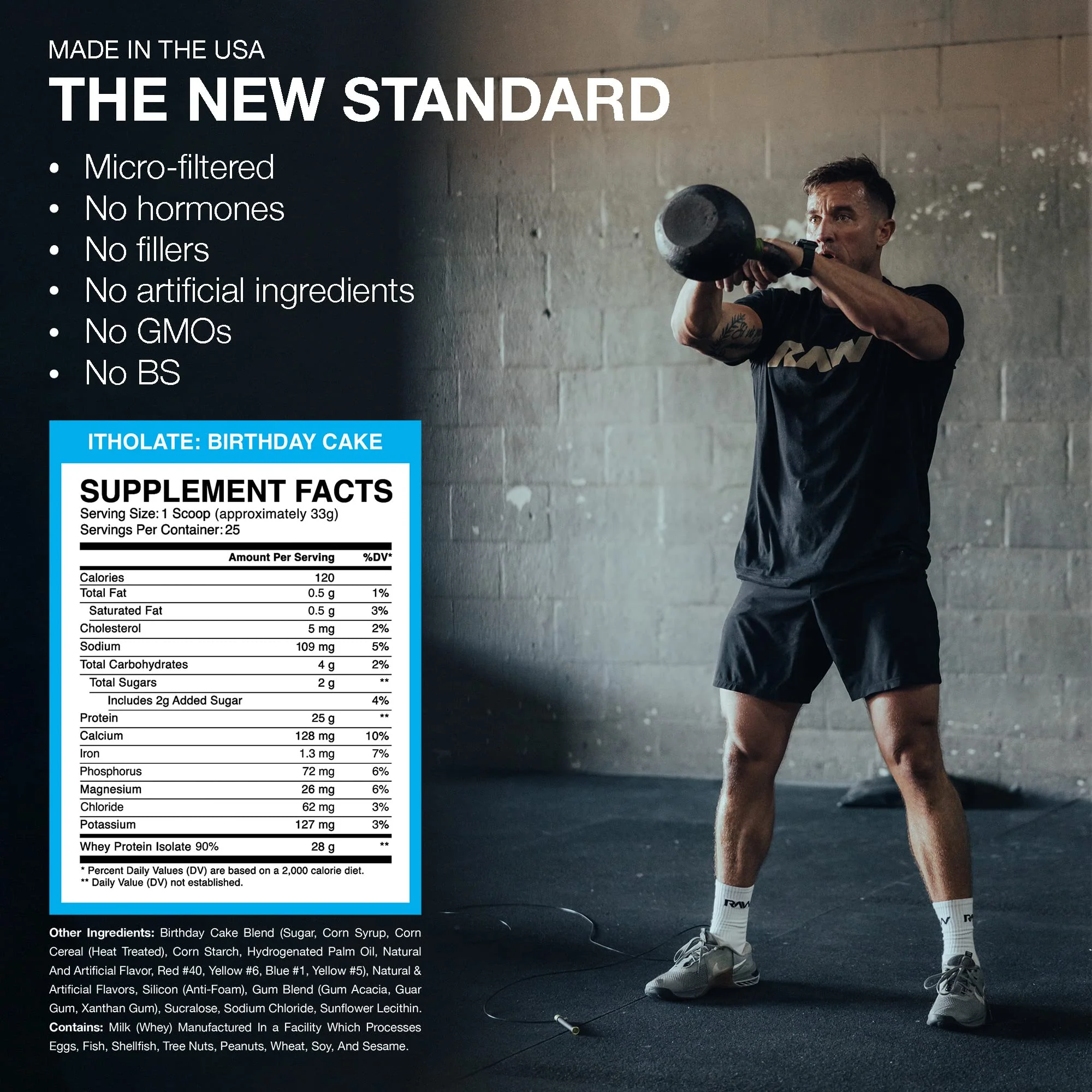 RAW Whey Isolate Protein Powder, Birthday Cake (CBUM Itholate Protein) - 100% Grass-Fed Sports Nutrition Powder for Muscle Growth & Recovery - Low-Fat, Low Carb - 25 Servings - Image 4