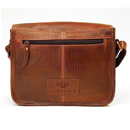 Real Leather Crossbody Bags for Women, Handmade Sling Bag, Adjustable Straps, Trendy Unisex Cross-Shoulder Purses, Snake Print- TAN - Image 2