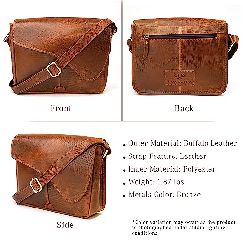 Real Leather Crossbody Bags for Women, Handmade Sling Bag, Adjustable Straps, Trendy Unisex Cross-Shoulder Purses, Snake Print- TAN - Image 3